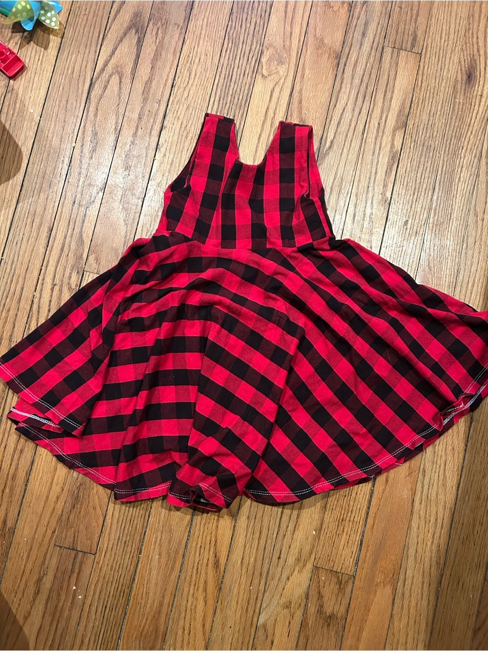 Girls Red and Black Buffalo Plaid Fit-and-Flare Dress